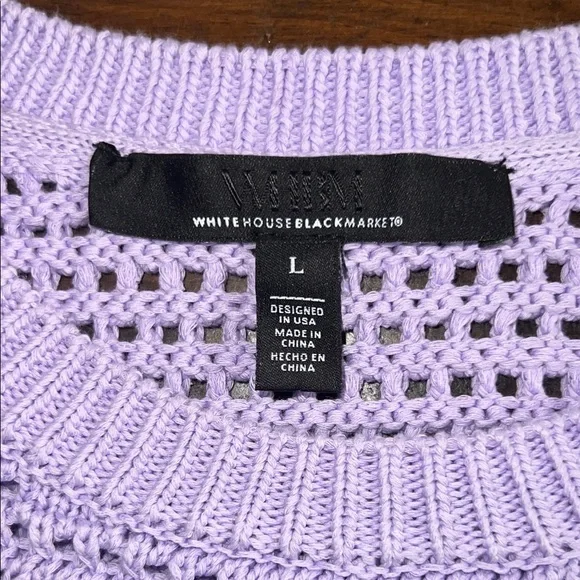 White House Black Market Lavender Knit Sweater - Picture 5 of 5
